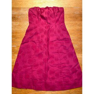 Strapless Fuchsia Polka Dot Dress